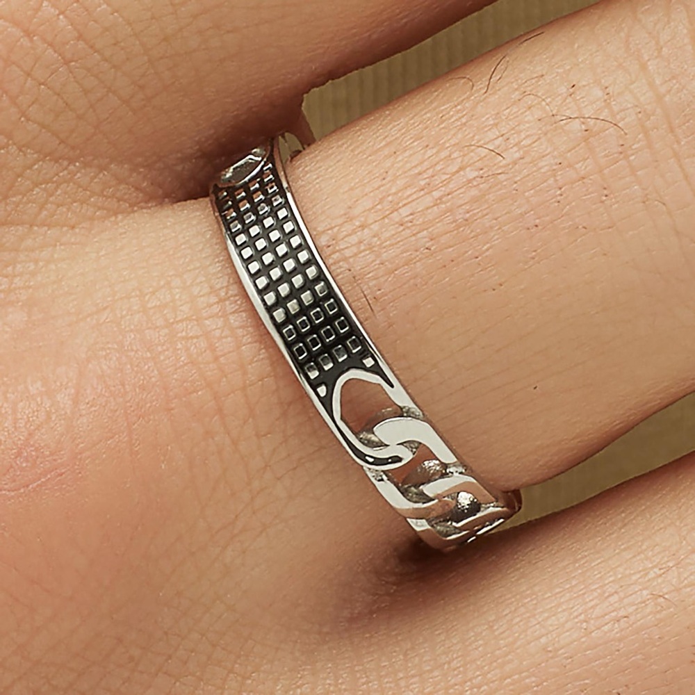 Brosway Bullet Silver and Black Polka Dot Ring size 10 - Picture 2 of 2